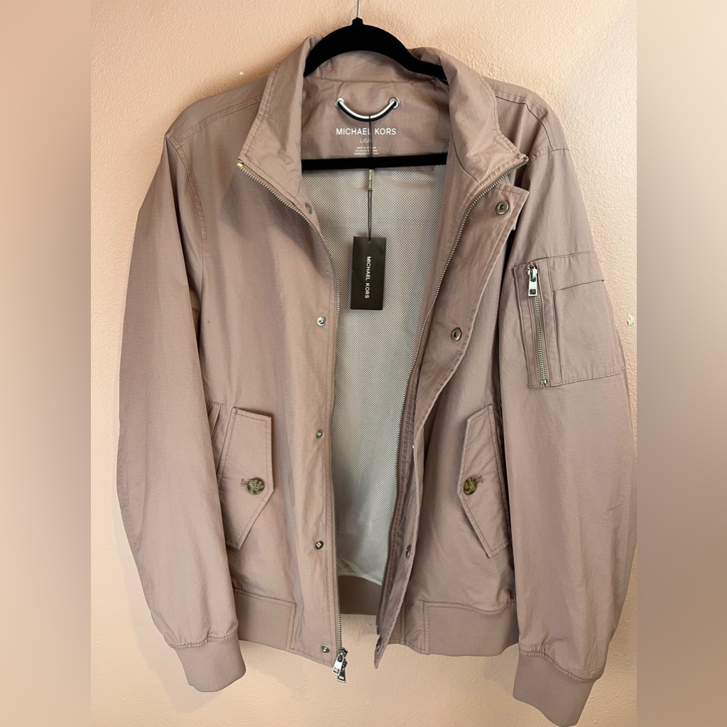 Michael Kors Ripstop Bomber Jacket Color Pink Bran New